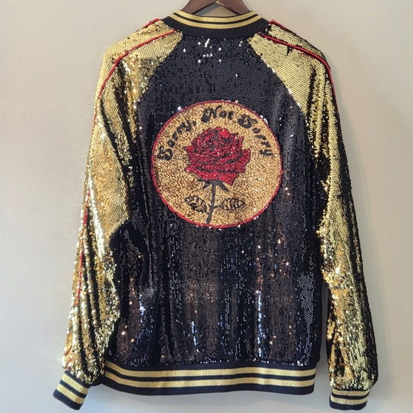 Forever21 Rare Vintage Style Unisex Sequin Boho Casual Festival Jacket Sz Large - Picture 2 of 13